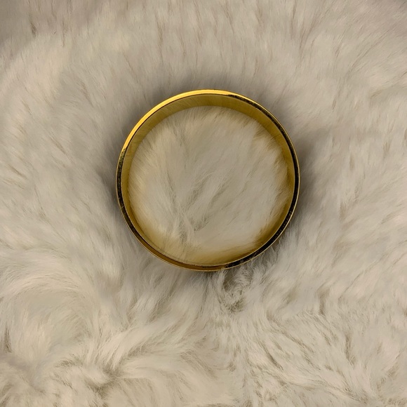 Monet black enamel & gold bangle bracelet - Picture 5 of 5